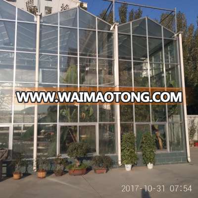 agricultural plant equiped with hydroponic system glass/pc coveredl smart greenhouse