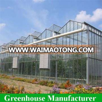 High quality automatic multi-span Glass greenhouse